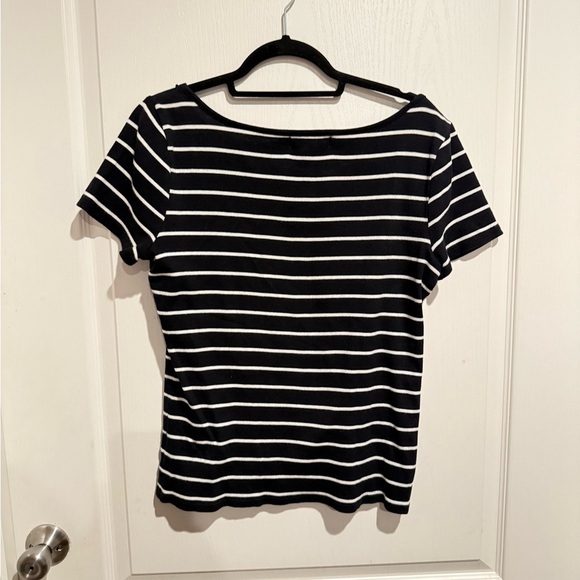 Ralph Lauren black and White Striped Short Sleeve top - Picture 3 of 4